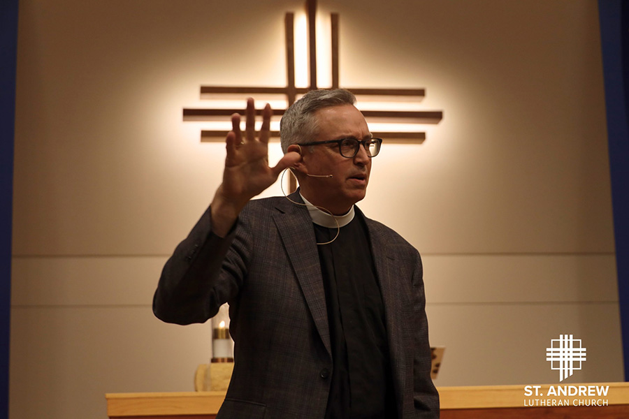 Pastor Peter Johnson preaching