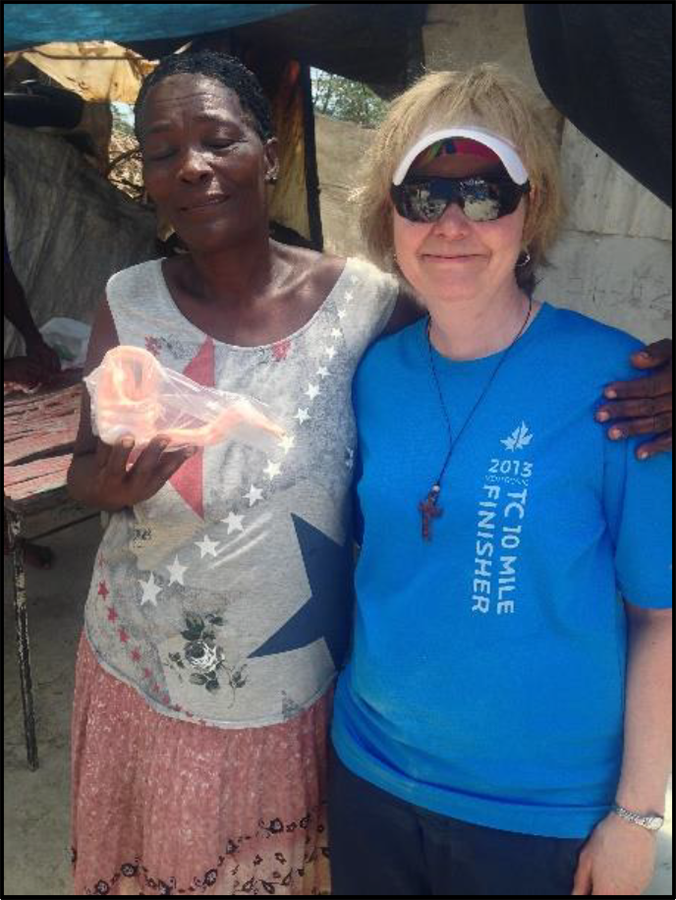 Joan with Viege, a resident of Pasquette