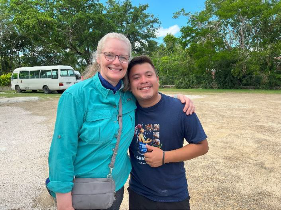Deb Hetherington with our trip leader, Frank Tzib