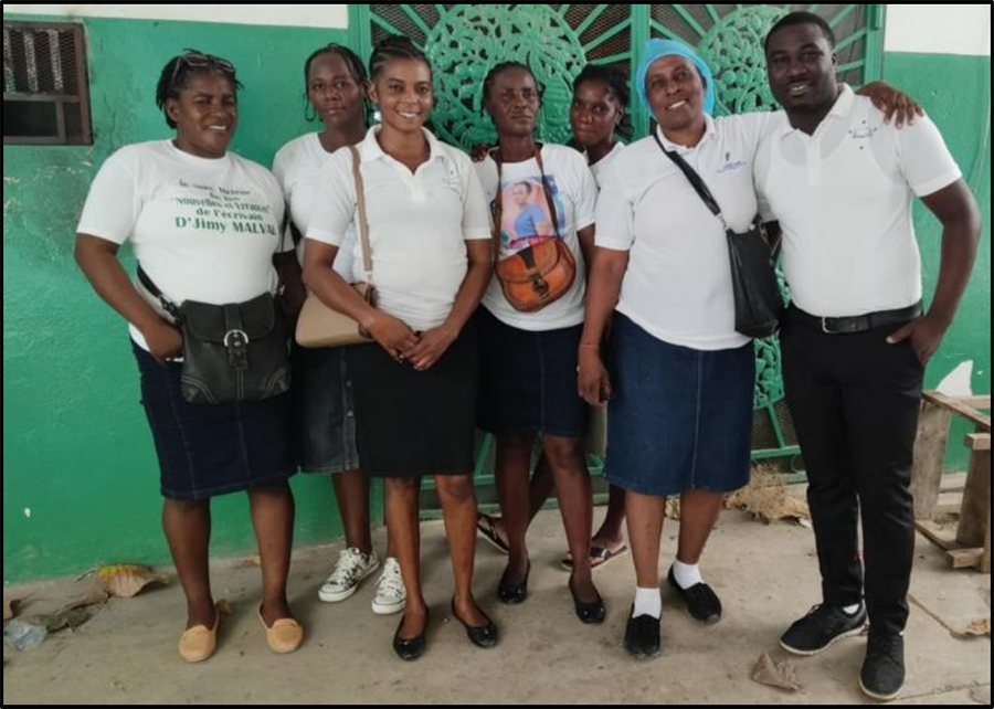 Kerlange and her team at the hospital (husband Armstrong is on the far right)