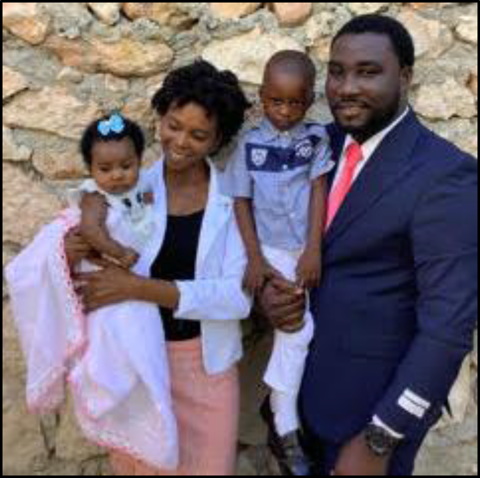 Kerlange, Armstrong and their children, Hannah and Zeke