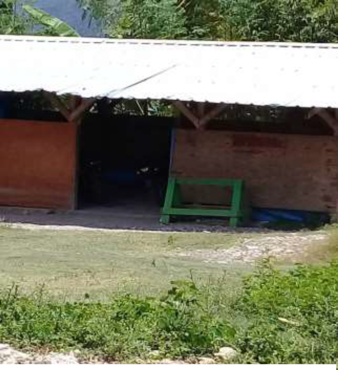 The “blue roof” building has been enclosed for use by the Ideas Technology School and cosmetology training