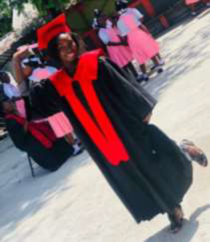 Jorel’s daughter, Mitgaelle, on her graduation day