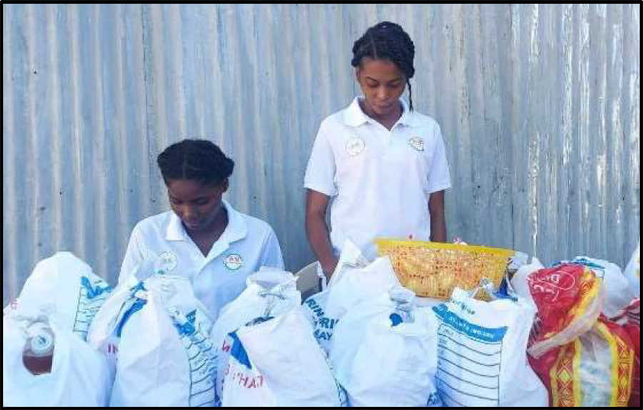 2026-01-20 15_39_18-Shell Handwriting Canvas Kerlange and a volunteer organize supplies for distribution to a local hospital