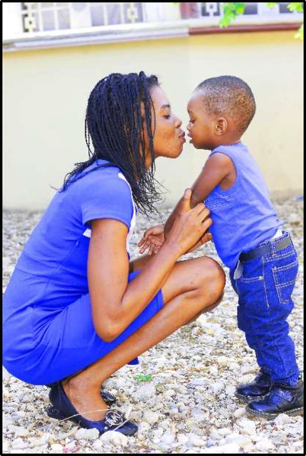 Kerlange and her son, Zeke (almost 2 years old)