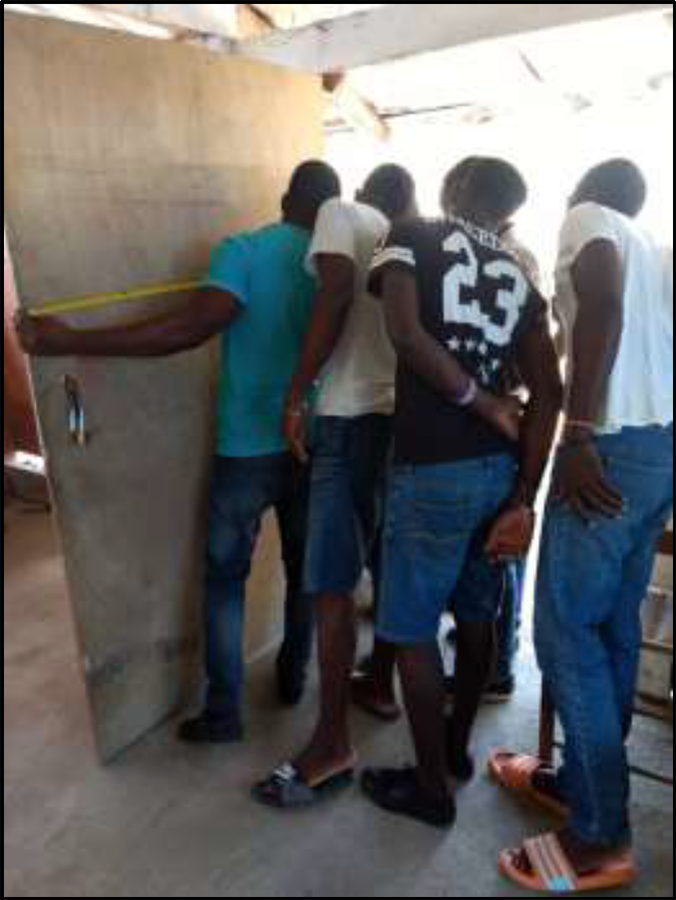 Participants in the bench building class learn the nuances of measuring, cutting, drilling, and assembling to create fine furniture.