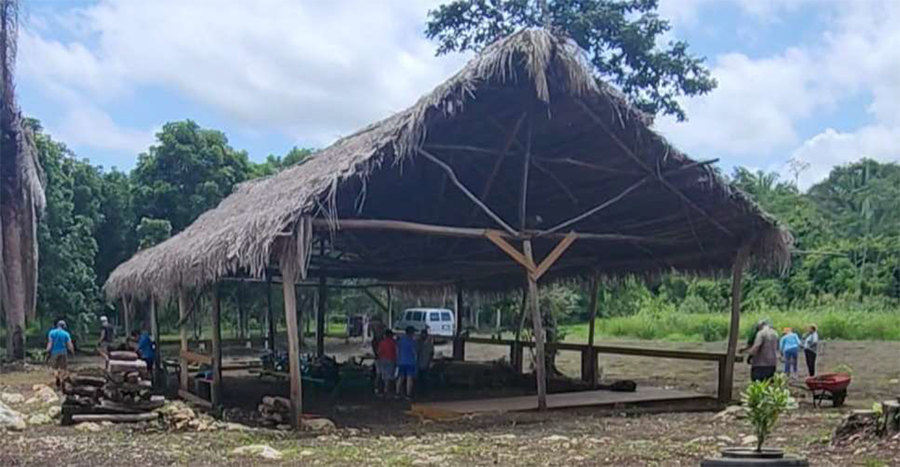 The completed palapa at Showers of Glory